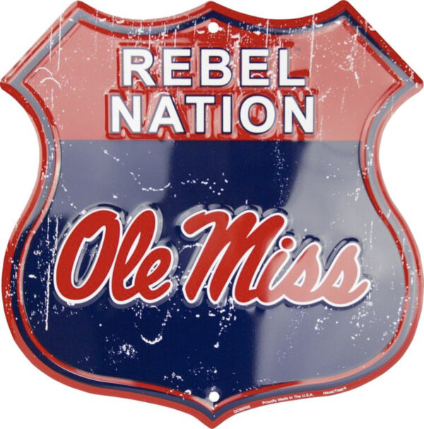 plaque déco américaine murale tole panneau de highway mississippi rebel nation shield